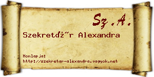 Szekretár Alexandra névjegykártya