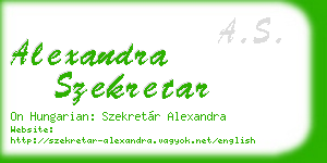 alexandra szekretar business card