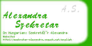 alexandra szekretar business card